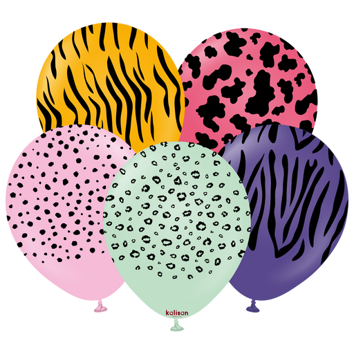 12" Safari Theme Mix 2 Print Balloons (25pk)