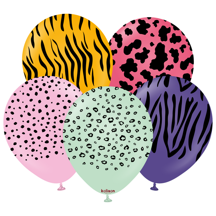12" Safari Theme Mix 2 Print Balloons (25pk)