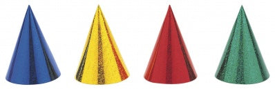 Prismatic Party Hats Assorted Colours 8pk