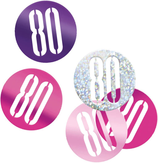 Glitz Pink 80 Birthday Confetti 14G