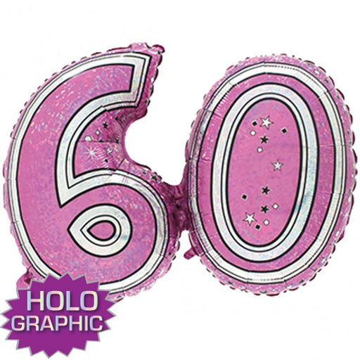 28'' FOIL SUPER SHAPE PINK 60TH