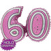 28'' FOIL SUPER SHAPE PINK 60TH