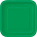 Emerald Green Solid Square 7" Dessert Plates (16pk)