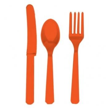 Orange Cutlery Assortment Pk24