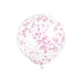 12'' Clear Latex Balloons With Hot Pink Confetti