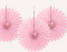 6'' Pink Fan Decoration 3pk