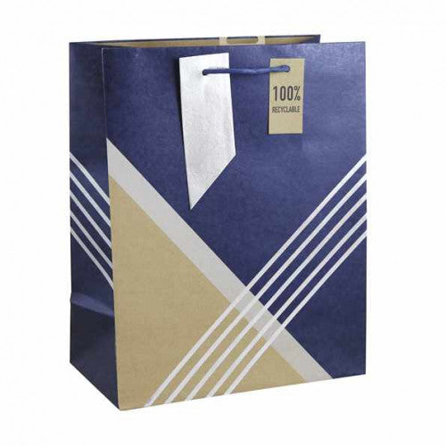Blue / Brown Paper Bag Large