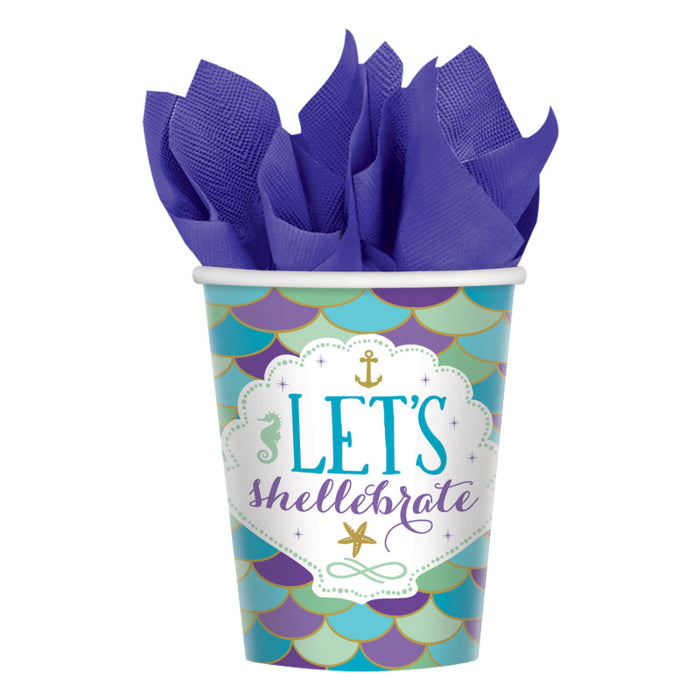 Mermaid Wishes Paper Cup 250Ml 8pk