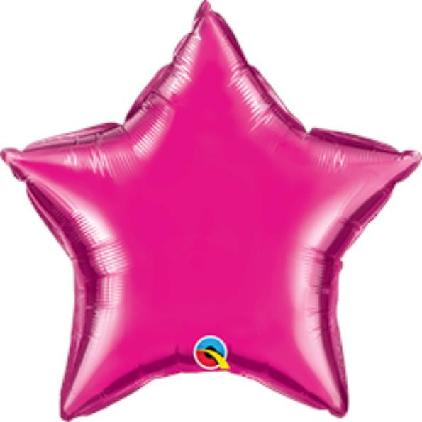 4 Inch Magenta Star Foil (Flat)