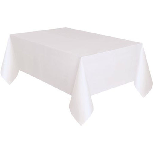White Plastic Party Table Cover