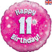 18'' Foil Happy 11Th Birthday Pink