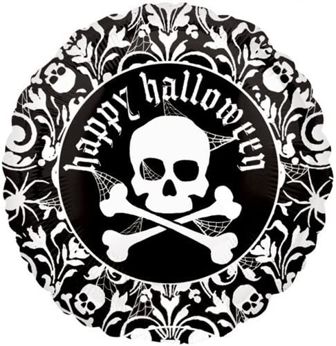 18" Happy Halloween Skull and Webs