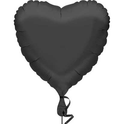 18 Inch Black Heart Foil (Flat)