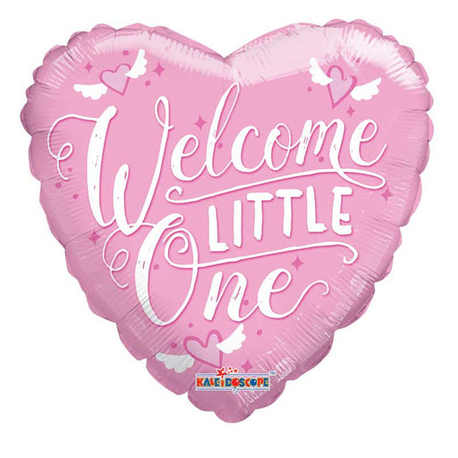 18'' Welcome Little One Pink Heart Foil
