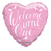 18'' Welcome Little One Pink Heart Foil