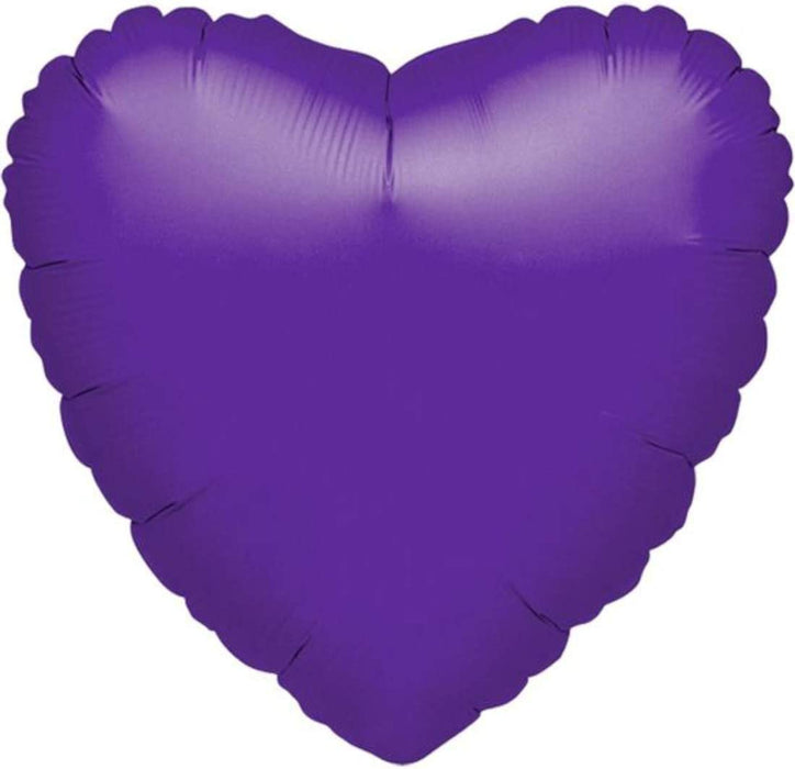 18 Inch Heart Quartz Purple Plain Foil (Flat)