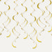 Gold Hanging Swirl Decorations 8pk