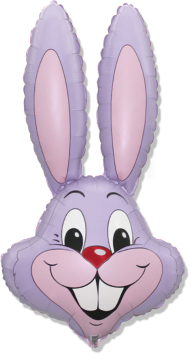 Pastel Lilac Rabbit Head Foil Balloon (Flat) 35 Inch