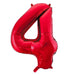 Red Foil Number 4 - 34 Inch