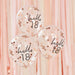 Hello 18 Rose Gold Confetti Latex Balloons 5pk