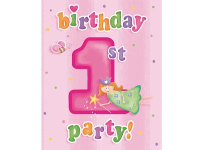 1st Birthday Invitations 8pk