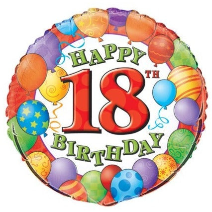 18'' Foil 18th Birthday Balloons