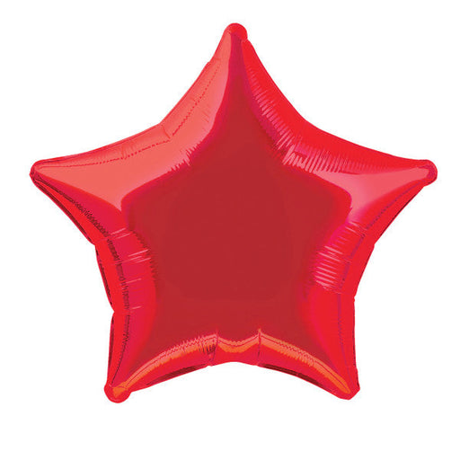 Ruby red Solid Star Foil Balloon 20"