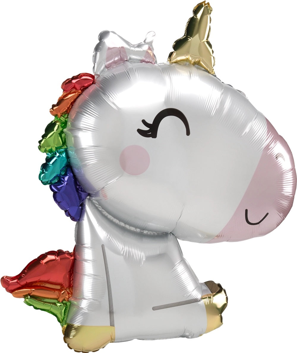 29'' Sitting Unicorn Foil Balloon 