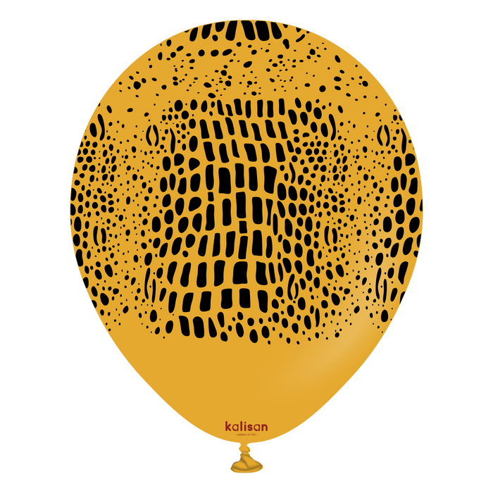 12" Mustard (Black) Crocodile Safari Balloons (25pk)