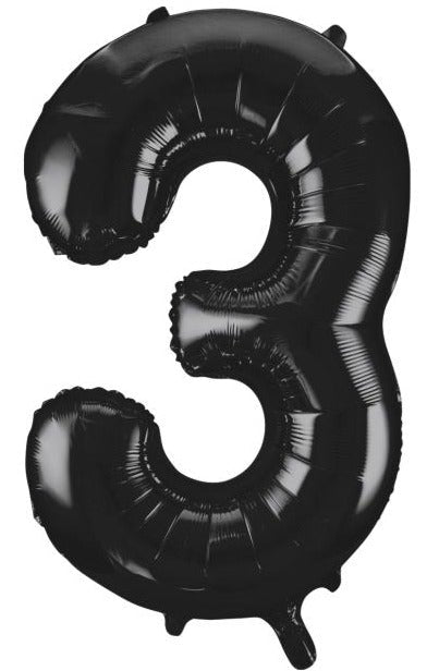 34'' Shape Foil Number 3 - Black (Unique)