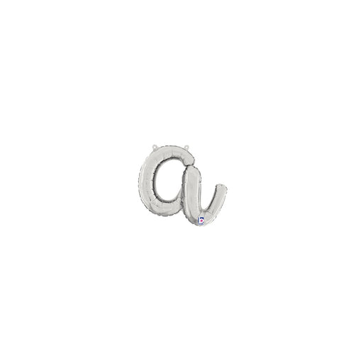 14''/ 24'' Script Foil Letter A - Silver Packaged Air Fill