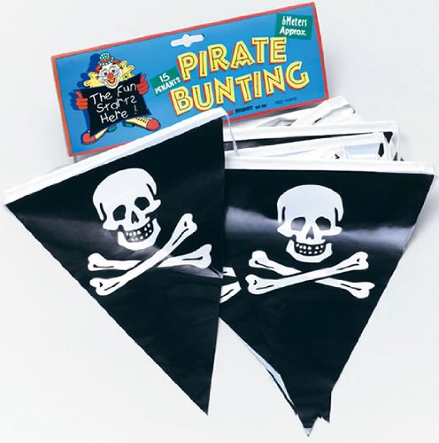 Plastic Pirate Skull & Crossbones Bunting 6 Metres
