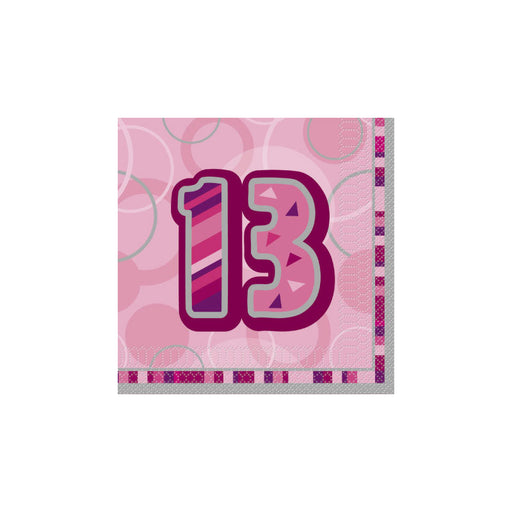 13 Glitz Pink Napkin (16pk)