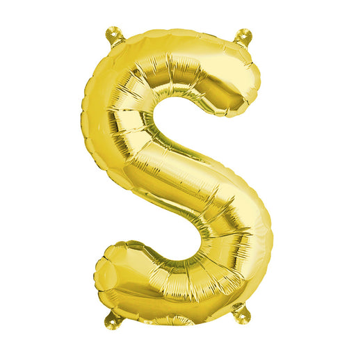 16'' Foil Letter S - Gold Packaged Air Fill