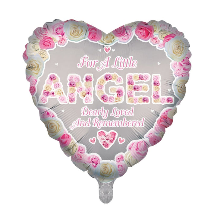 18'' For A Little Angel Pink Heart Foil