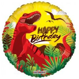 18'' Foil Happy Birthday Dinosaur