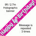 Foil Banner 4th Birthday Pink