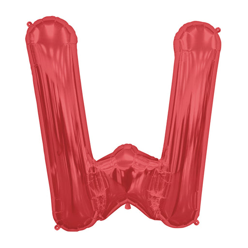 34'' Super Shape Foil Letter W - Red