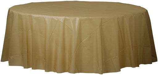 Gold Round Plastic Tablecover 213 Dia