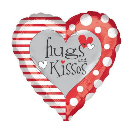 18'' Foil Heart Hugs And Kisses