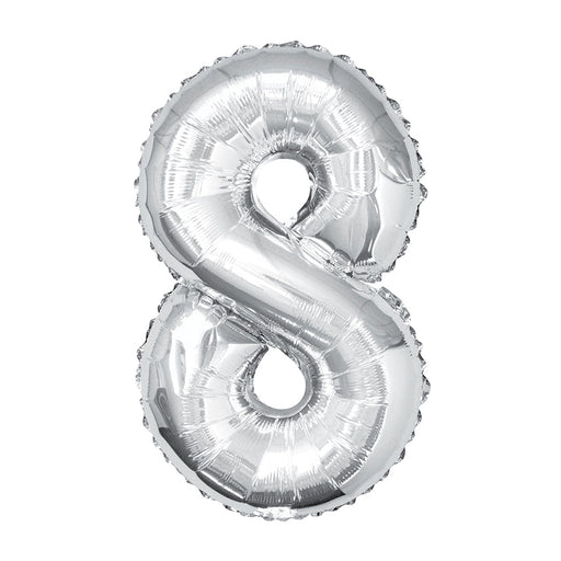 34'' Shape Foil Number 8 - Silver (Unique)