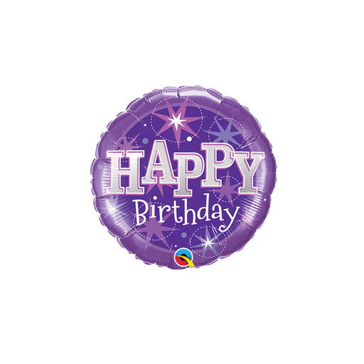 9'' Purple Happy Bday Airfill Foil (Requires Heat Seal) 10pk