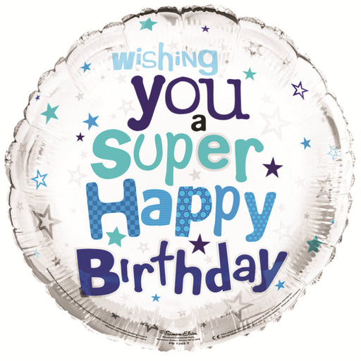 18'' Wishing You A Super Birthday Foil Balloon