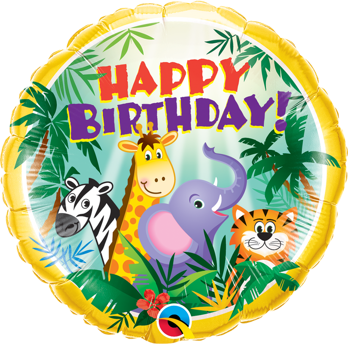 Happy Birthday Jungle Balloon 18''
