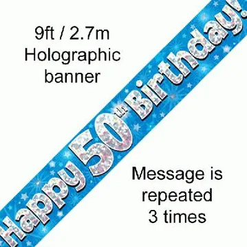 Foil Banner 50th Birthday Blue