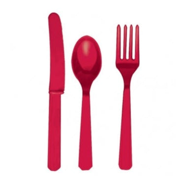 Red Cutlery Assortment Pk24