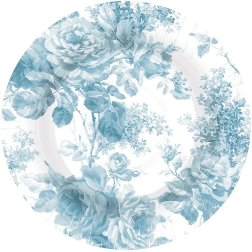 Carribean Blue Floral Plates 8pk