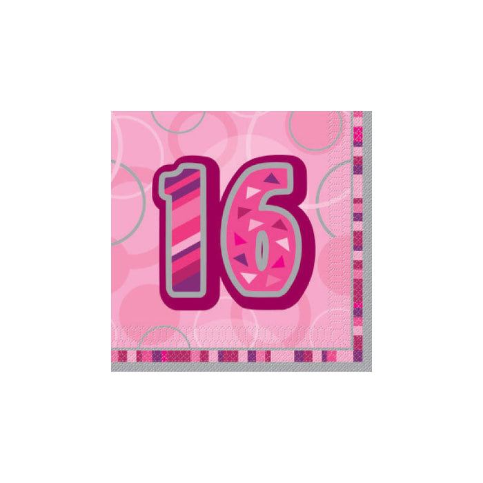 16 Glitz Pink Napkin (16pk)