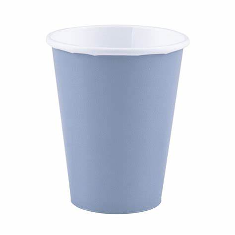 Pastel Blue Paper Cup 266Ml 8pk