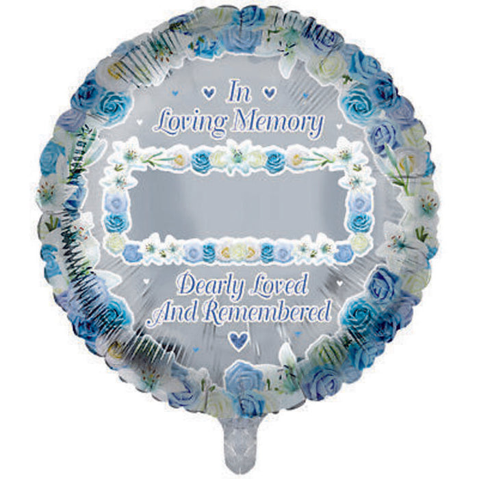 Blue In Loving Memory Blank Balloon